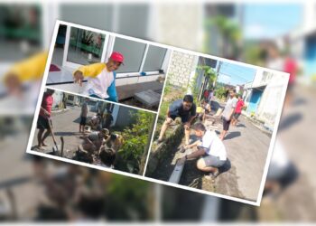 Kerja Bakti Pasang Berem di Perum Biting Indah Kutorenon Sambut HUT RI